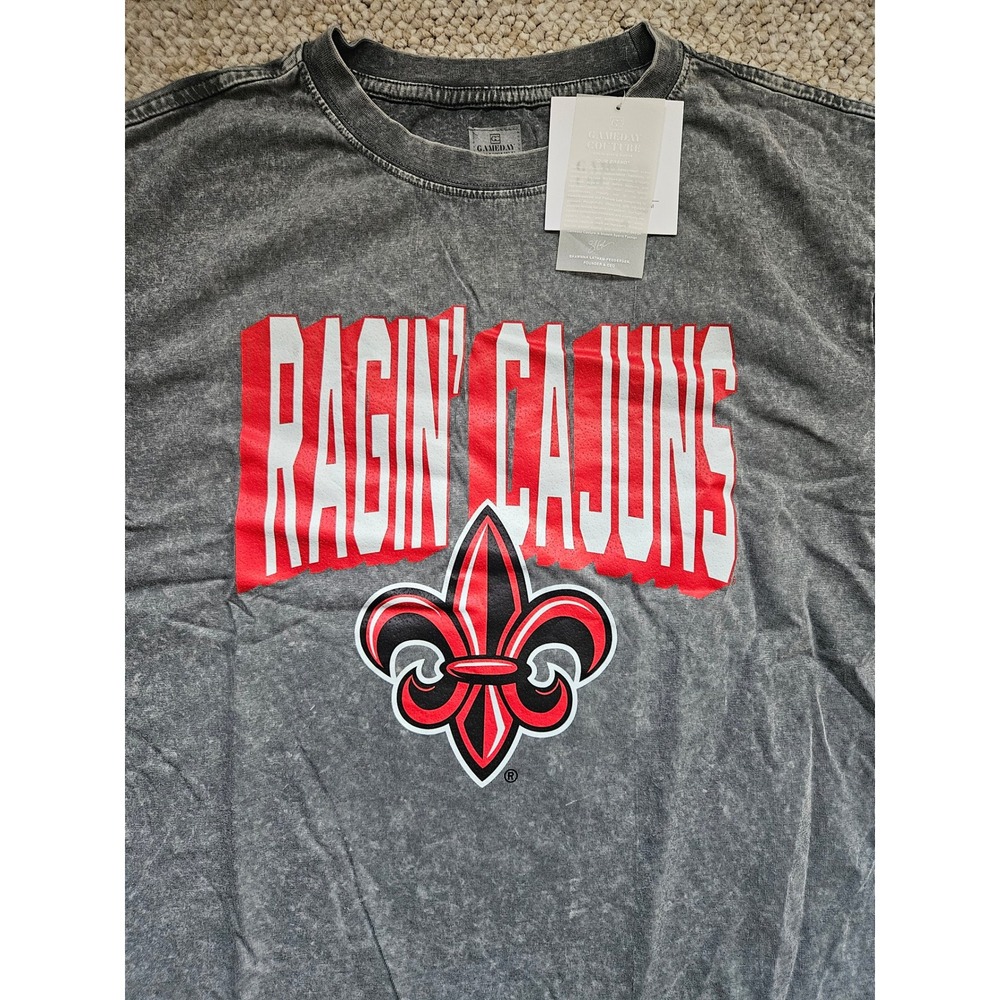 Louisiana ragin Cajuns Gameday Couture T Shirt Gray Size S - Picture 2 of 3